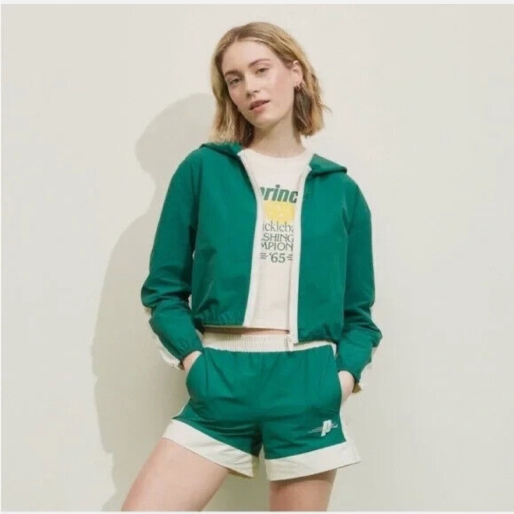 PRINCE Green Zip-Up Hoodie and Shorts Set size M